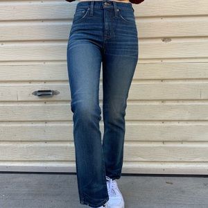 RIVET & THREAD BLUE HIGH WAISTED  DISTRESSED JEANS